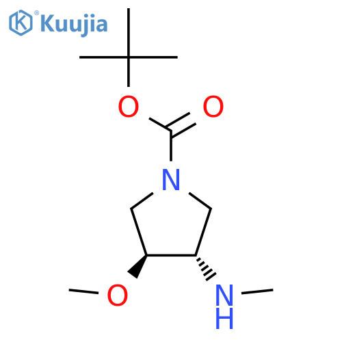 tert-butyl (3S,4S)-3-methoxy-4-(methylamino)pyrrolidine-1-carboxylate structure
