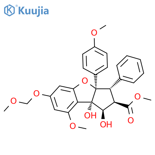 1H-Cyclopenta[b]benzofuran-2-carboxylic acid, 2,3,3a,8b-tetrahydro-1,8b-dihydroxy-8-methoxy-6-(methoxymethoxy)-3a-(4-methoxyphenyl)-3-phenyl-, methyl ester, (1R,2R,3S,3aR,8bS)- structure