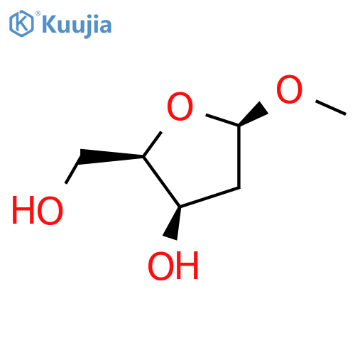 Methyl 2-deoxy-alpha-D-threo-pentofuranoside structure
