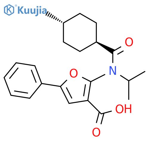 3-Furancarboxylic  acid,  2-[[(trans-4-methylcyclohexyl)carbonyl](1-methylethyl)amino]-5-phenyl- structure