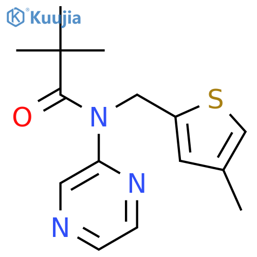 Propanamide, 2,2-dimethyl-N-[(4-methyl-2-thienyl)methyl]-N-pyrazinyl- structure