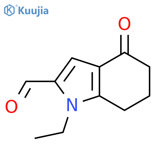 1-ethyl-4,5,6,7-tetrahydro-4-oxo-1H-Indole-2-carboxaldehyde structure
