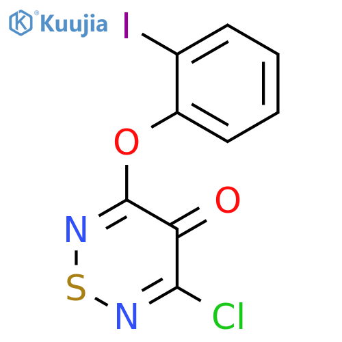 4H-1,2,6-Thiadiazin-4-one, 3-chloro-5-(2-iodophenoxy)- structure