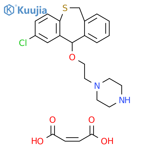 Piperazine, 1-[2-[(2-chloro-6,11-dihydrodibenzo[b,e]thiepin-11-yl)oxy]ethyl]-, (2Z)-2-butenedioate (1:2) structure