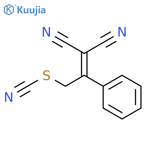 Thiocyanic acid, 3,3-dicyano-2-phenyl-2-propenyl ester structure
