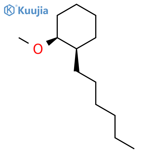 Cyclohexane, 1-hexyl-2-methoxy-, cis- structure