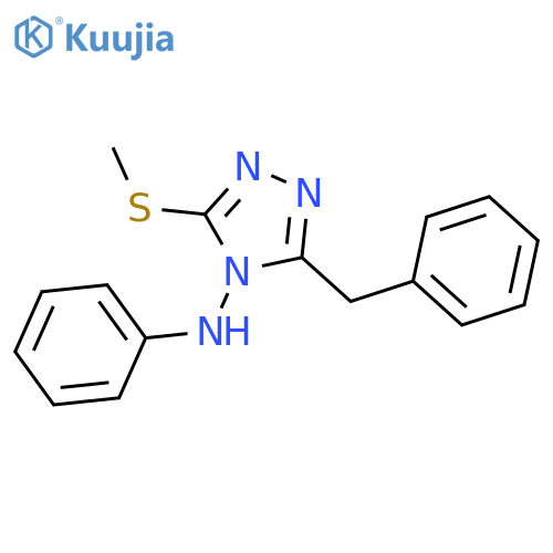 4H-1,2,4-Triazol-4-amine, 3-(methylthio)-N-phenyl-5-(phenylmethyl)- structure