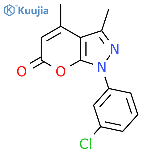 1-(3-Chlorophenyl)-3,4-dimethylpyrano[2,3-c]pyrazol-6(1H)-one structure