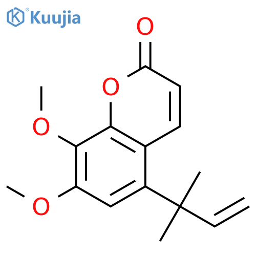2H-1-Benzopyran-2-one, 5-(1,1-dimethyl-2-propenyl)-7,8-dimethoxy- structure