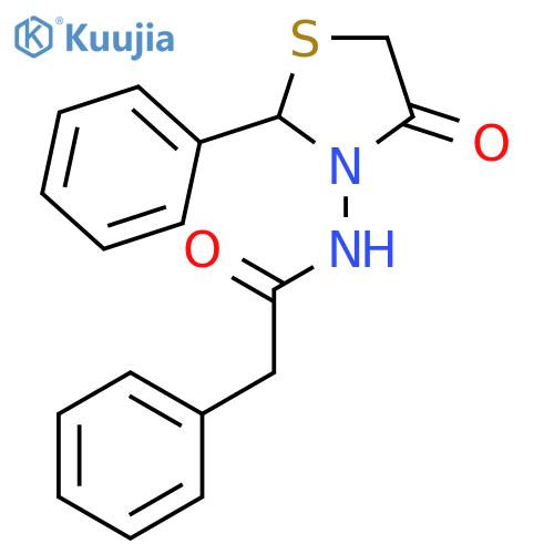 N-(4-Oxo-2-phenyl-1,3-thiazolidin-3-yl)-2-phenylacetamide structure