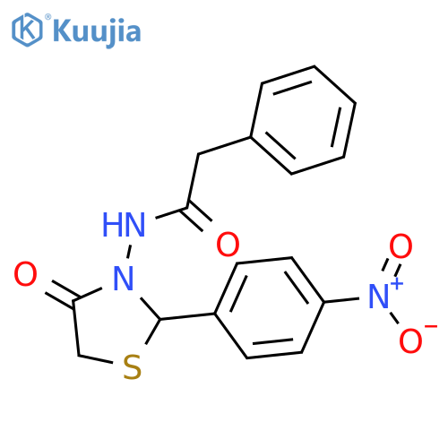 Benzeneacetamide, N-[2-(4-nitrophenyl)-4-oxo-3-thiazolidinyl]- structure