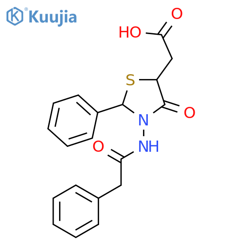 5-Thiazolidineacetic acid, 4-oxo-2-phenyl-3-[(phenylacetyl)amino]- structure