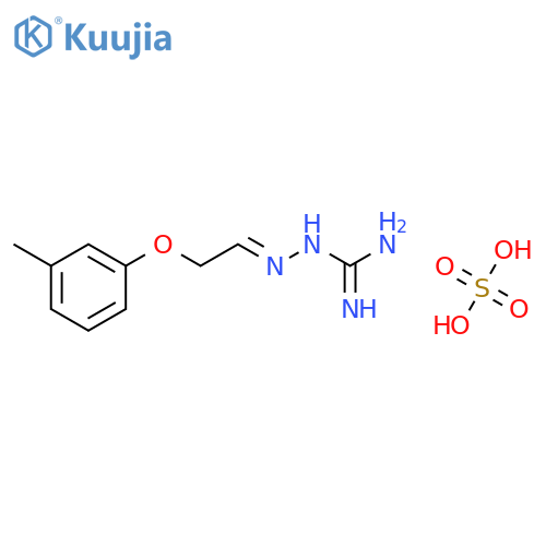 Hydrazinecarboximidamide, 2-[2-(3-methylphenoxy)ethylidene]-, sulfate(1:1) structure