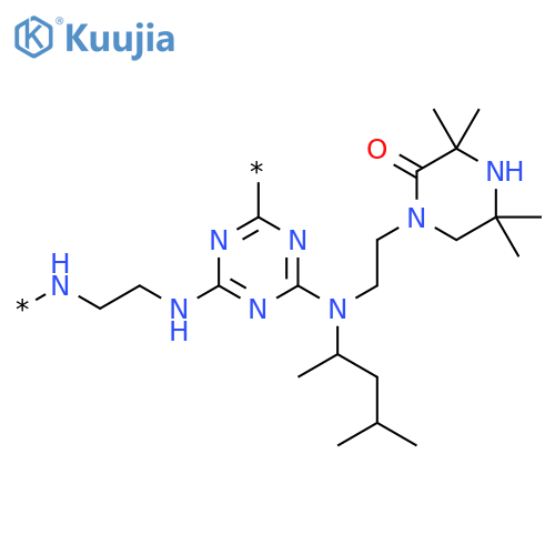 Poly[[6-[(1,3-dimethylbutyl)[2-(3,3,5,5-tetramethyl-2-oxo-1-piperazinyl)ethyl]amino]-1,3,5-triazine-2,4-diyl]imino-1,2-ethanediylimino] structure