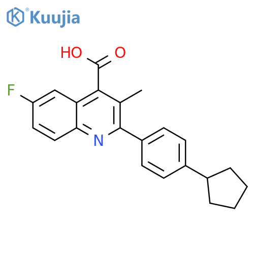 4-Quinolinecarboxylic acid, 2-(4-cyclopentylphenyl)-6-fluoro-3-methyl- structure