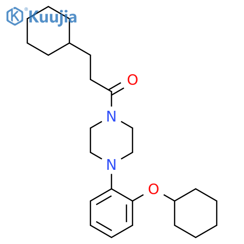 Piperazine, 1-(3-cyclohexyl-1-oxopropyl)-4-[2-(cyclohexyloxy)phenyl]- structure