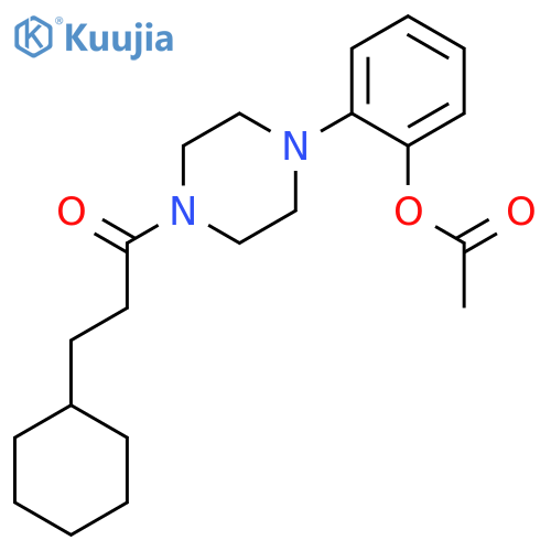 Piperazine, 1-[2-(acetyloxy)phenyl]-4-(3-cyclohexyl-1-oxopropyl)- structure