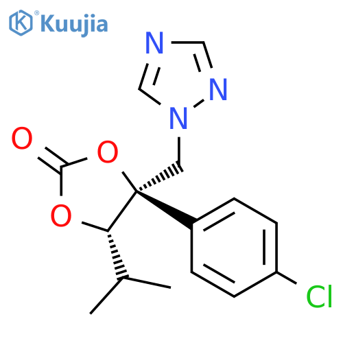1,3-Dioxolan-2-one, 4-(4-chlorophenyl)-5-(1-methylethyl)-4-(1H-1,2,4-triazol-1-ylmethyl)-, cis- (9CI) structure