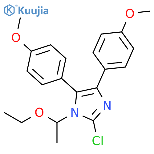 1H-Imidazole, 2-chloro-1-(1-ethoxyethyl)-4,5-bis(4-methoxyphenyl)- structure