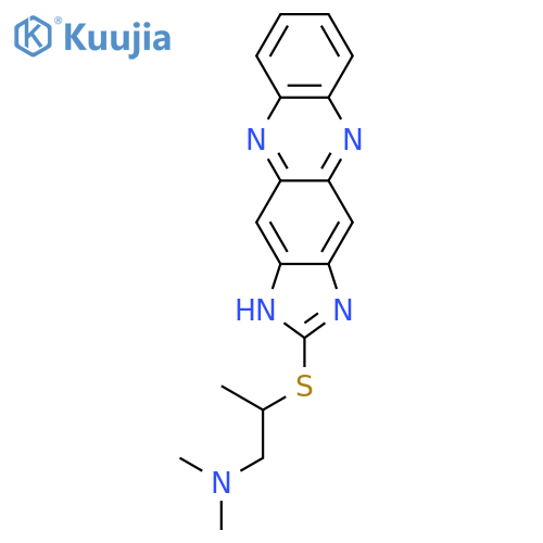 1-Propanamine, 2-(1H-imidazo[4,5-b]phenazin-2-ylthio)-N,N-dimethyl- structure
