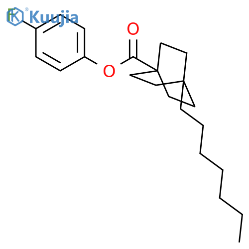 Bicyclo[2.2.2]octane-1-carboxylic acid, 4-heptyl-, 4-fluorophenyl ester structure
