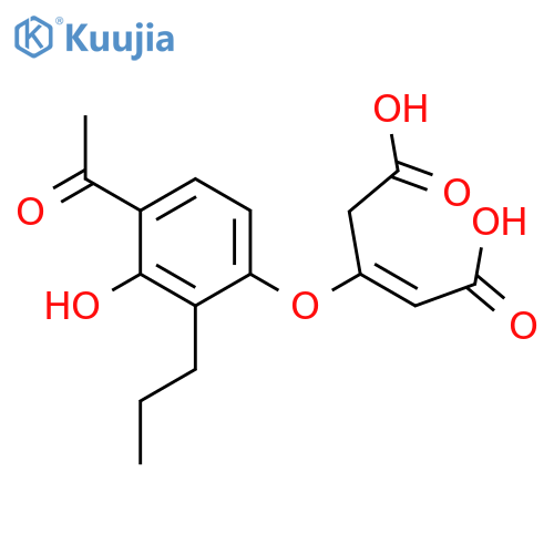 2-Pentenedioic acid, 3-(4-acetyl-3-hydroxy-2-propylphenoxy)-, (E)- structure
