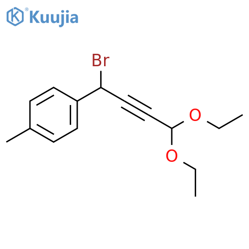 Benzene, 1-(1-bromo-4,4-diethoxy-2-butynyl)-4-methyl- structure