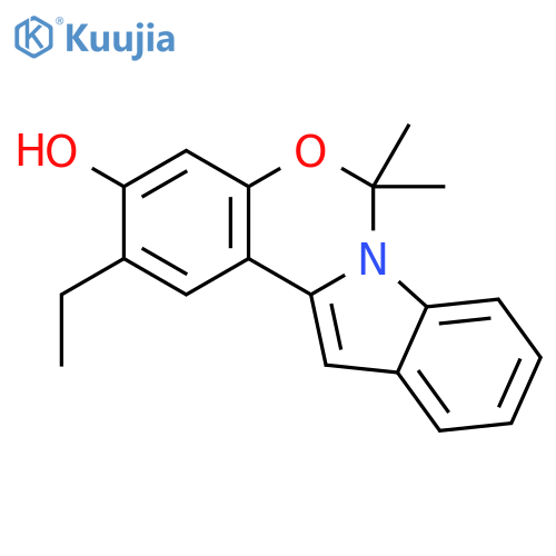 6H-Indolo[1,2-c][1,3]benzoxazin-3-ol, 2-ethyl-6,6-dimethyl- structure