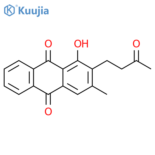 9,10-Anthracenedione, 1-hydroxy-3-methyl-2-(3-oxobutyl)- structure