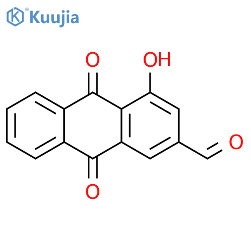 2-Anthracenecarboxaldehyde, 9,10-dihydro-4-hydroxy-9,10-dioxo- structure