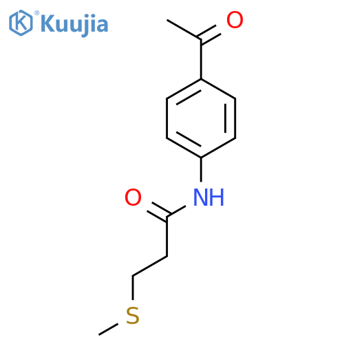 PROPANAMIDE, N-(4-ACETYLPHENYL)-3-(METHYLTHIO)- structure