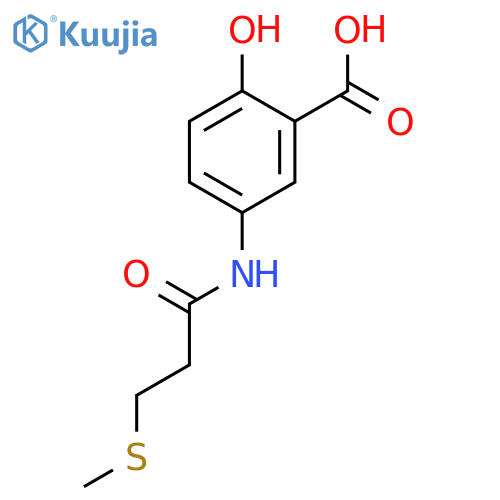 BENZOIC ACID, 2-HYDROXY-5-[[3-(METHYLTHIO)-1-OXOPROPYL]AMINO]- structure