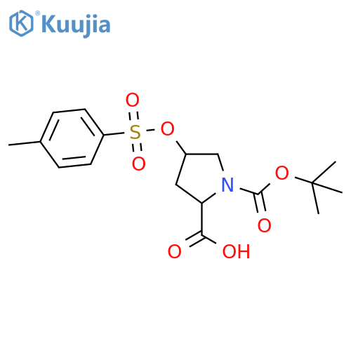(2S,4R)-1-(tert-Butoxycarbonyl)-4-(tosyloxy)pyrrolidine-2-carboxylic Acid structure
