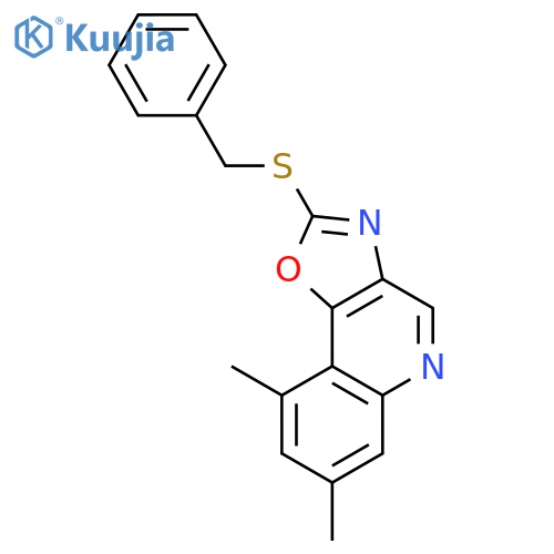 Oxazolo[4,5-c]quinoline, 7,9-dimethyl-2-[(phenylmethyl)thio]- structure