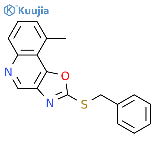 Oxazolo[4,5-c]quinoline, 9-methyl-2-[(phenylmethyl)thio]- structure