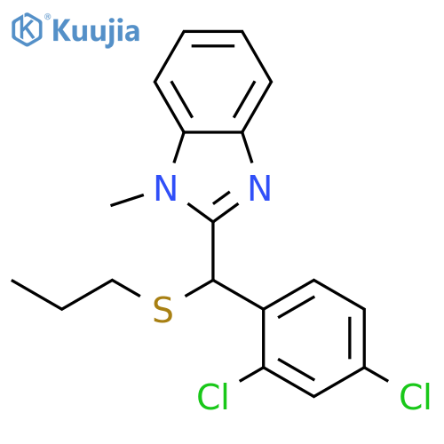 1H-Benzimidazole, 2-[(2,4-dichlorophenyl)(propylthio)methyl]-1-methyl- structure
