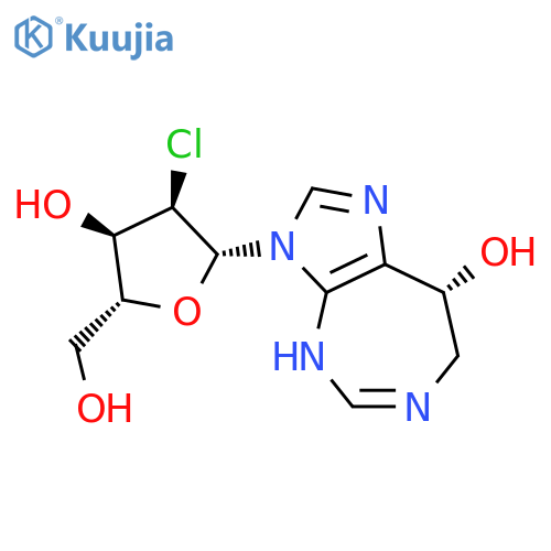 Imidazo[4,5-d][1,3]diazepin-8-ol,3-(2-chloro-2-deoxy-b-D-ribofuranosyl)-3,4,7,8-tetrahydro-, (8R)- structure