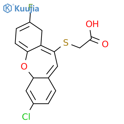 Acetic acid, [(3-chloro-8-fluorodibenz[b,f]oxepin-10-yl)thio]- structure