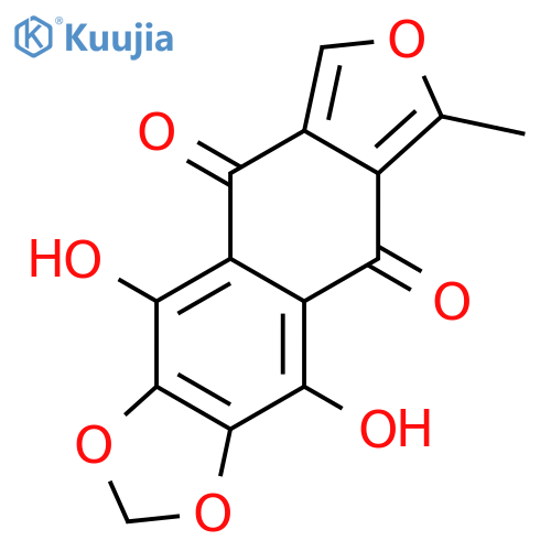 5,8-dihydroxy-1-methyl-6,7-methylenedioxynaphtho[2,3-c]furan-4,9-dione structure