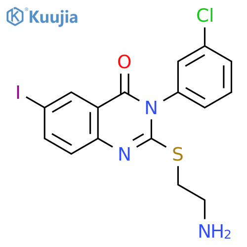 4(3H)-Quinazolinone, 2-[(2-aminoethyl)thio]-3-(3-chlorophenyl)-6-iodo- structure