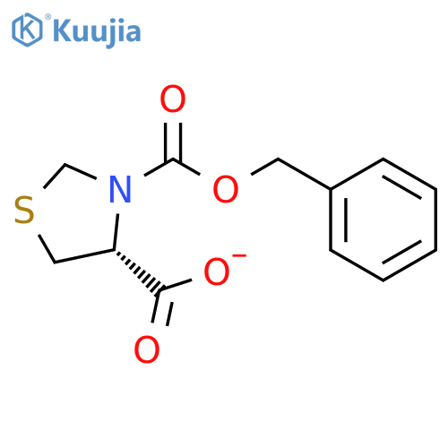3,4-Thiazolidinedicarboxylic acid, 3-(phenylmethyl) ester, (4R)- structure