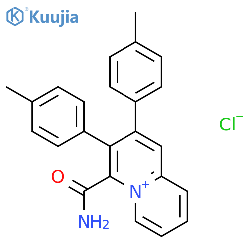 Quinolizinium, 4-(aminocarbonyl)-2,3-bis(4-methylphenyl)-, chloride structure