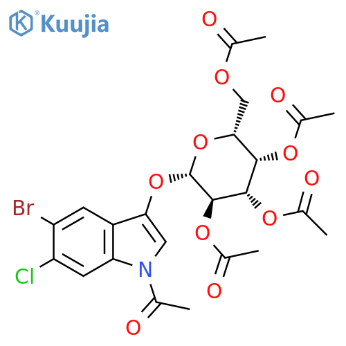 Ethanone, 1-[5-bromo-6-chloro-3-[(2,3,4,6-tetra-O-acetyl-β-D-galactopyranosyl)oxy]-1H-indol-1-yl]- structure