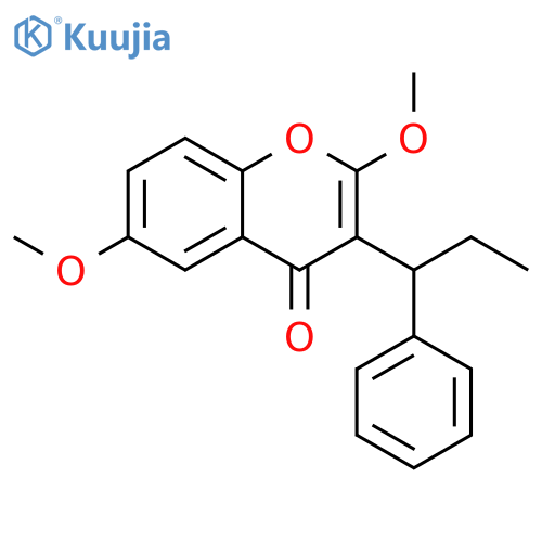 4H-1-Benzopyran-4-one, 2,6-dimethoxy-3-(1-phenylpropyl)- structure