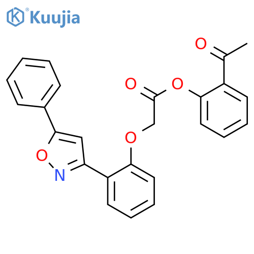 Acetic acid, [2-(5-phenyl-3-isoxazolyl)phenoxy]-, 2-acetylphenyl ester structure