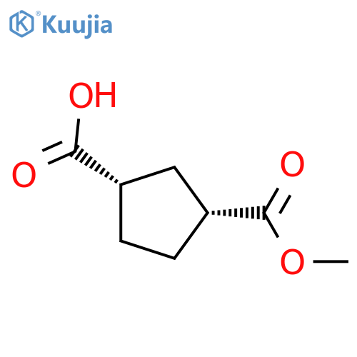 (1S,3R)-3-(methoxycarbonyl)cyclopentane-1-carboxylic acid structure