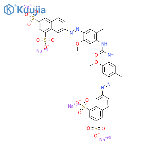 1,3-Naphthalenedisulfonic acid, 7-((4-((((4-((6,8-disulfo-2-naphthalenyl)azo)-2-methoxy-5-methylphenyl)amino)carbonyl)amino)-2-methoxy-5-methylphenyl)azo)-, tetrasodium salt structure