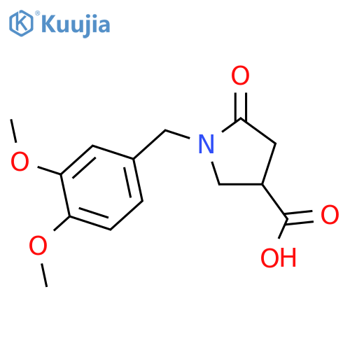 1-(3,4-Dimethoxy-benzyl)-5-oxo-pyrrolidine-3-carboxylic acid structure