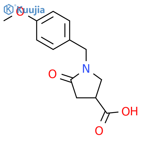 1-[(4-methoxyphenyl)methyl]-5-oxopyrrolidine-3-carboxylic acid structure
