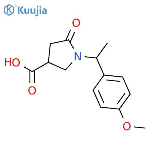 3-Pyrrolidinecarboxylic acid, 1-[1-(4-methoxyphenyl)ethyl]-5-oxo- structure
